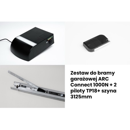 TENPILOT Zestaw do bramy garażowej ARC Connect 1000N + 2 piloty TP18+ szyna 3125mm
