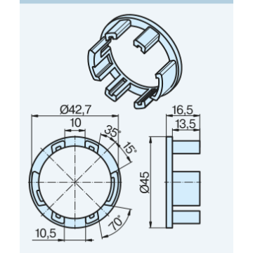 Becker Adapter - pierścień ZF45x0,5