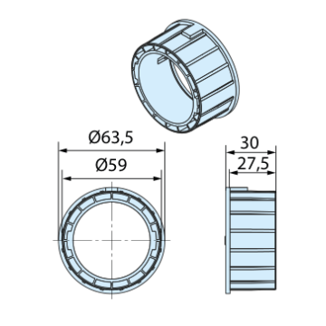 Becker Adapter - pierścień 63x1,5 P/R