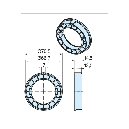 Becker Adapter - pierścień 70x1,5 R