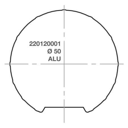 Elero adapter RevoLine S Ø 50 ALU
