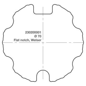 Elero adapter RevoLine M Ø 70 płaski rowek, Welser