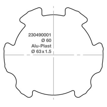 Elero adapter RevoLine M Ø 60 Alu-Plast Ø 63 x 1.5