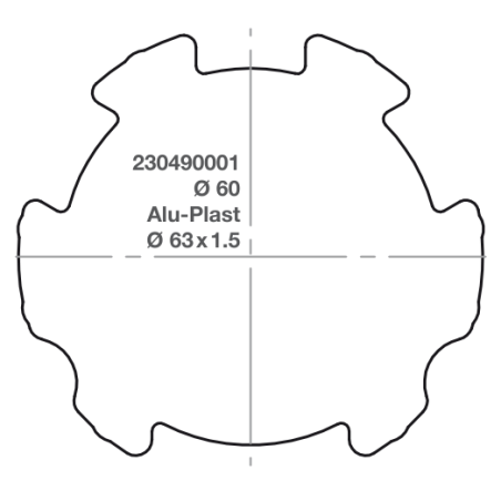 Elero adapter RevoLine M Ø 60 Alu-Plast Ø 63 x 1.5