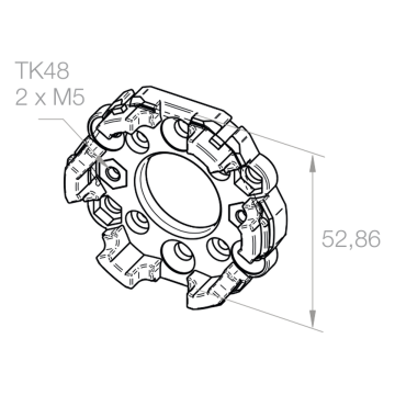 Elero Uchwyt 48 mm z nakrętkami M5