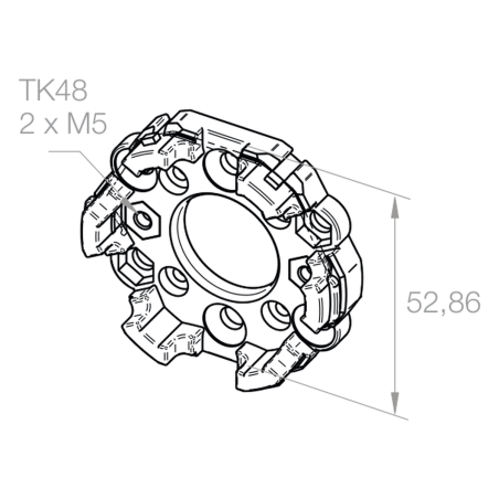 Elero Uchwyt 48 mm z nakrętkami M5