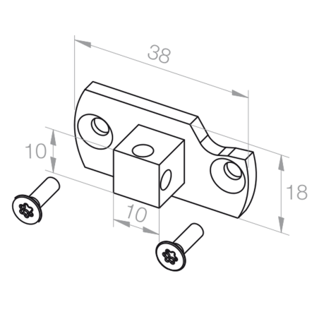 Elero Adapter mocowania 10x10 mm