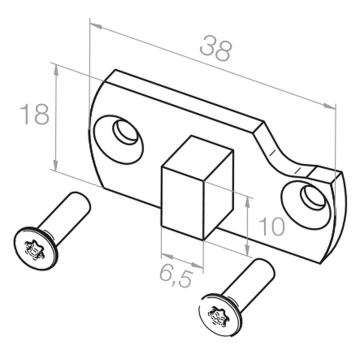 Elero Czop 10x6,5 mm, wysokość 11 mm