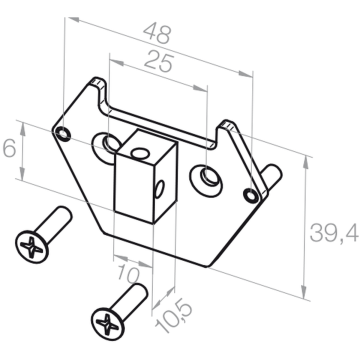 Elero Płytka 10x16 mm, czop 10,5 mm