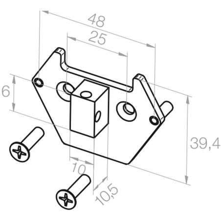 Elero Płytka 10x16 mm, czop 10,5 mm