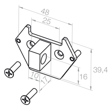 Elero Płytka 10x16 mm, czop 17 mm