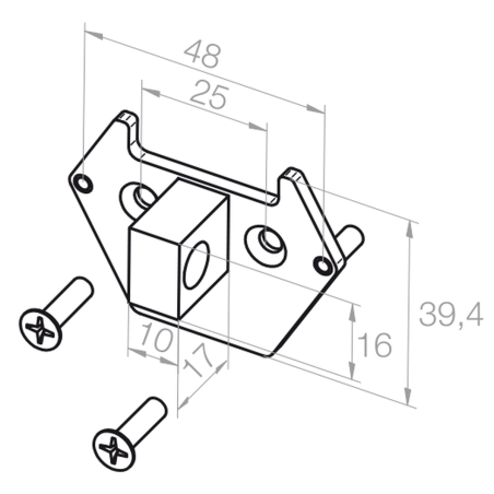 Elero Płytka 10x16 mm, czop 17 mm
