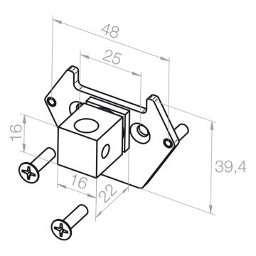 Elero Płytka 16x16 mm, czop 22 mm