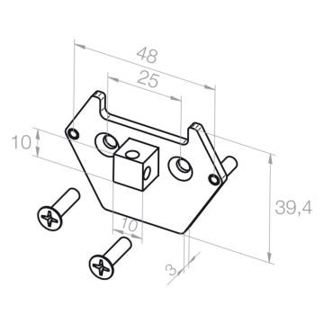 Elero Płytka 10x10 mm, czop 9,5 mm