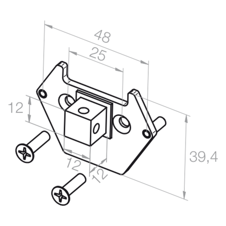 Elero Płytka 12x12 mm, wysokość 12 mm