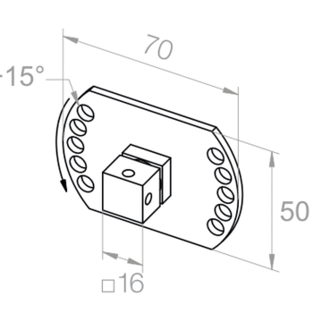 Elero Uchwyt NHK 16x16 mm z regulacją co 15 stopni