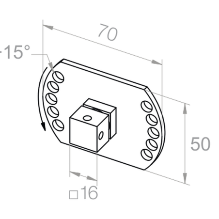 Elero Uchwyt NHK 16x16 mm z regulacją co 15 stopni