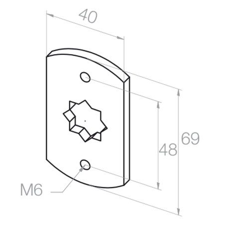 Elero Płaski uchwyt NHK 16x16 mm, rozstaw 48 mm