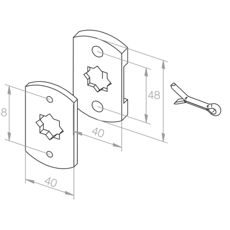 Elero Płaski zestaw mocowania NHK 16x16 mm