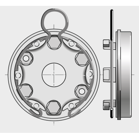 SIMU uchwyt z pierścieniem oczkowym, rozstaw 44 mm