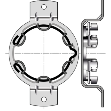 SIMU uchwyt Ø50 OMEGA, rozstaw 100 mm