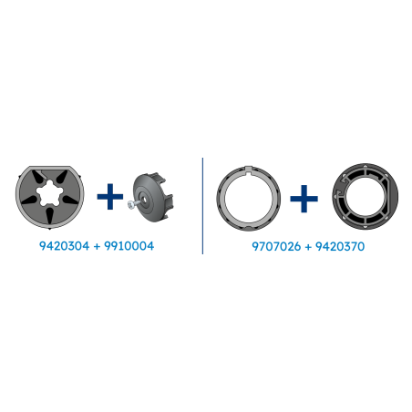 SIMU zestaw adaptacji Ø50 do rury okrągłej 102 x 2 mm, z ustaleniem zabieraka