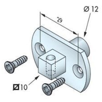 SIMU mocowanie z kwadratem 10 mm i rozstawem 29 mm