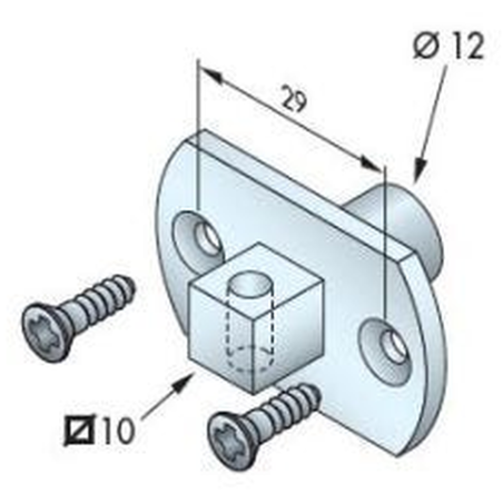 SIMU mocowanie z kwadratem 10 mm i rozstawem 29 mm
